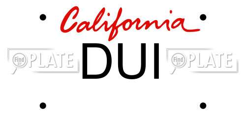 DUI California License Plate