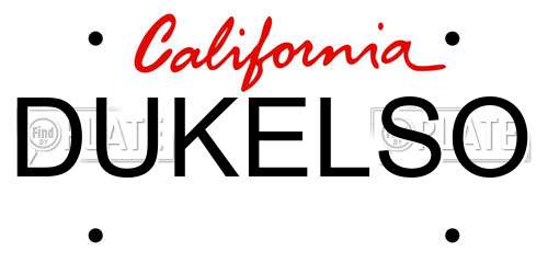DUKELSO California License Plate