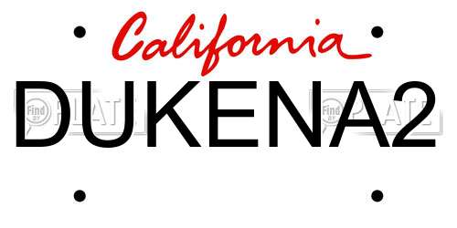 DUKENA2 California License Plate