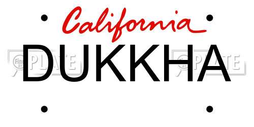 DUKKHA California License Plate