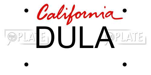 DULA California License Plate