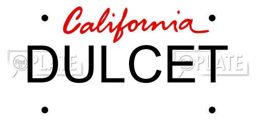 DULCET California License Plate