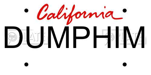 DUMPHIM California License Plate