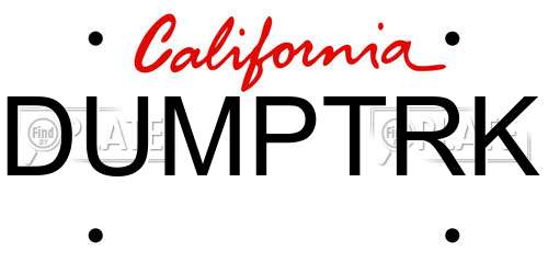 DUMPTRK California License Plate