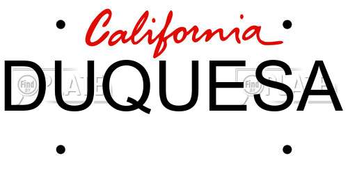 DUQUESA California License Plate