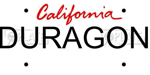 DURAGON California License Plate