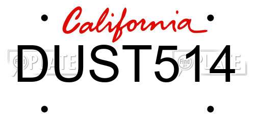 DUST514 California License Plate