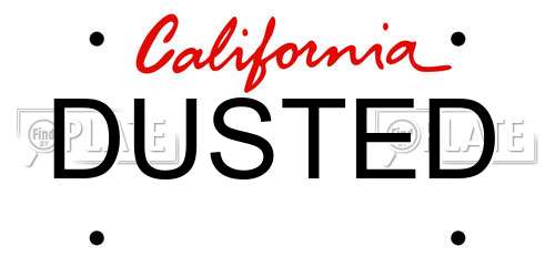 DUSTED California License Plate