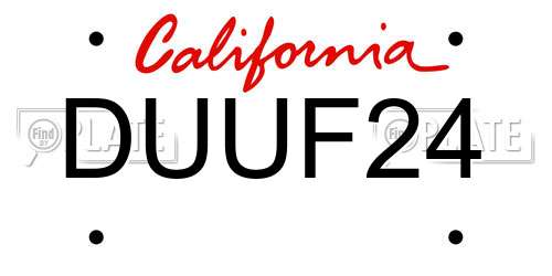DUUF24 California License Plate
