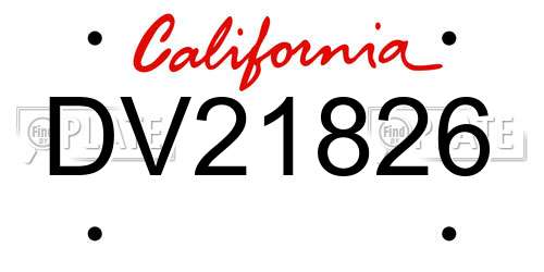 DV21826 California License Plate