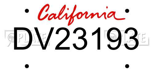 DV23193 California License Plate