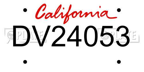 DV24053 California License Plate