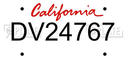 DV24767 California License Plate