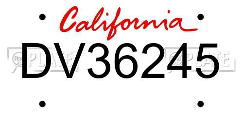 DV36245 California License Plate