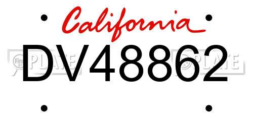 DV48862 California License Plate
