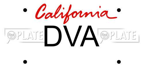 DVA California License Plate