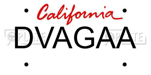 DVAGAA California License Plate