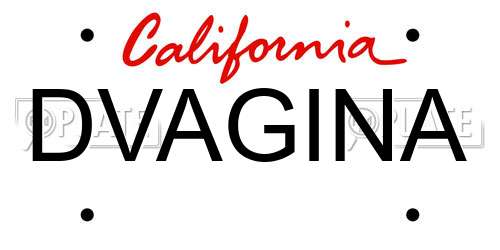 DVAGINA California License Plate