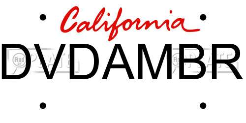 DVDAMBR California License Plate