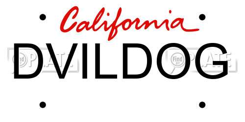 DVILDOG California License Plate