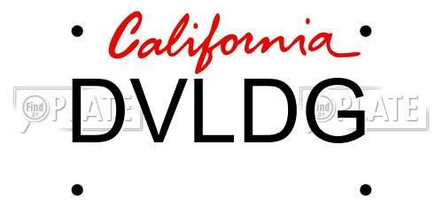 DVLDG California License Plate