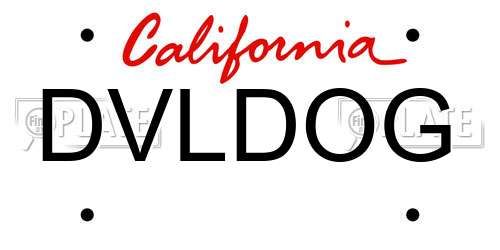 DVLDOG California License Plate