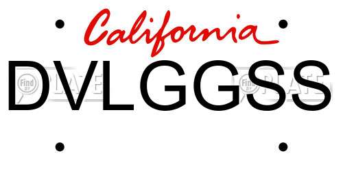 DVLGGSS California License Plate