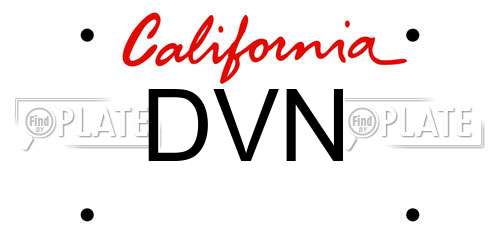DVN California License Plate