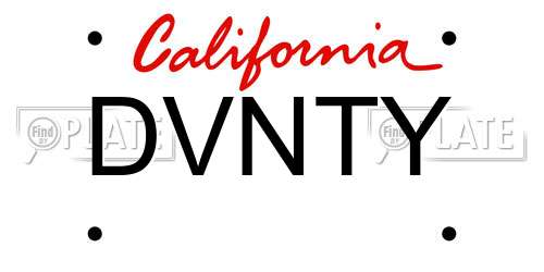 DVNTY California License Plate