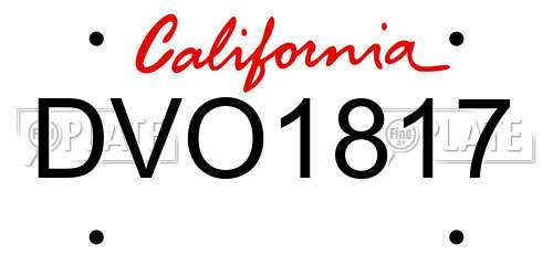 DVO1817 California License Plate