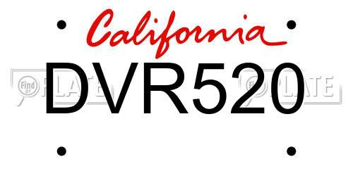 DVR520 California License Plate