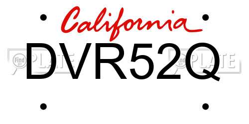 DVR52Q California License Plate
