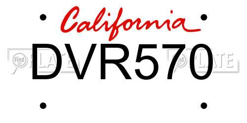 DVR570 California License Plate