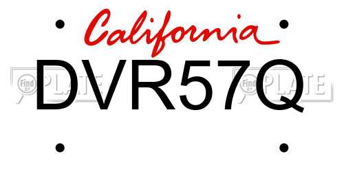 DVR57Q California License Plate