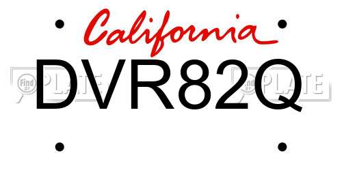 DVR82Q California License Plate