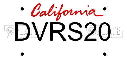 DVRS20 California License Plate