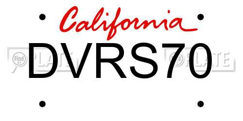 DVRS70 California License Plate