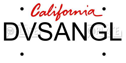 DVSANGL California License Plate