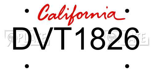 DVT1826 California License Plate