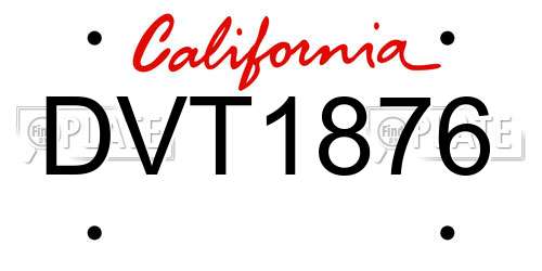 DVT1876 California License Plate