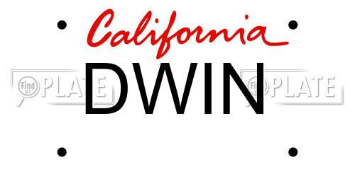 DWIN California License Plate