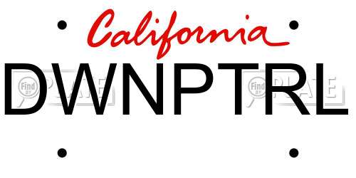 DWNPTRL California License Plate
