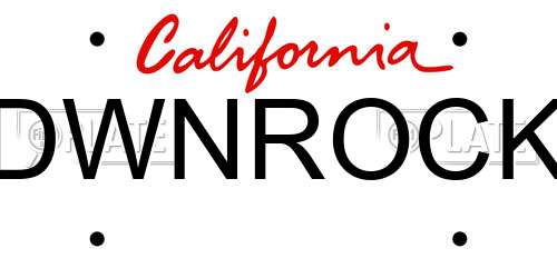DWNROCK California License Plate