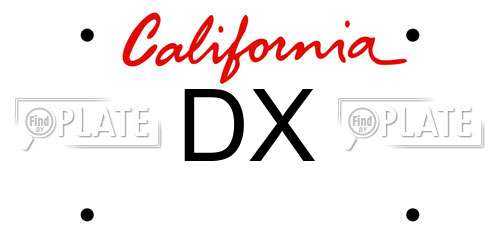 DX California License Plate