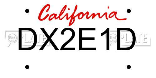 DX2E1D California License Plate