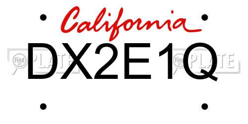 DX2E1Q California License Plate
