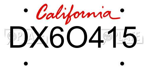 DX6O415 California License Plate