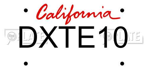DXTE10 California License Plate