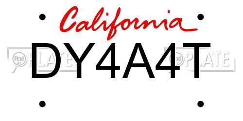 DY4A4T California License Plate