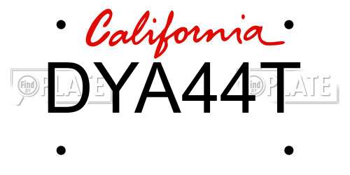 DYA44T California License Plate